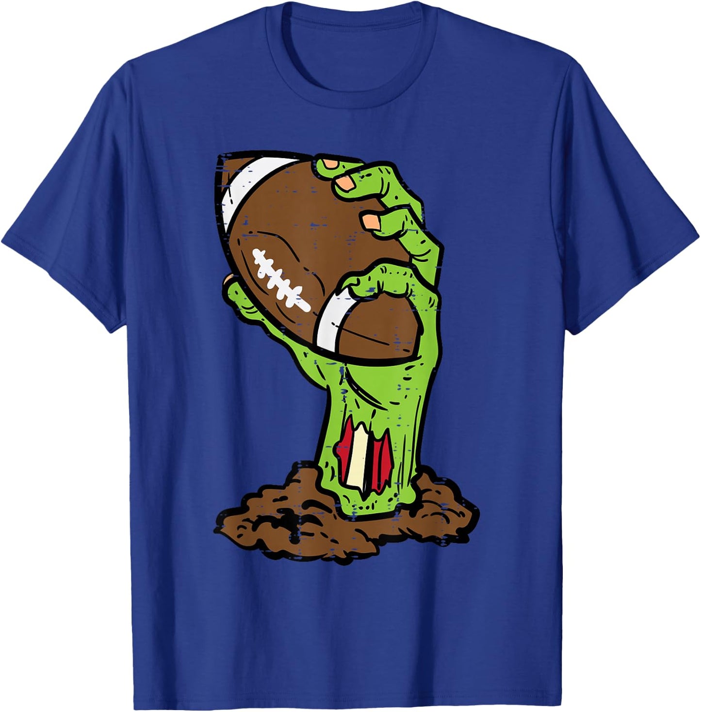 Halloween Zombie Hand Football Costume Men Boys Kids Youth T-Shirt - T-Shirt | Royal