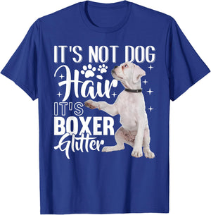 Not Dog Hair it's Glitter - White Boxer Dog Women Girls Kids T-Shirt - T-Shirt | Royal