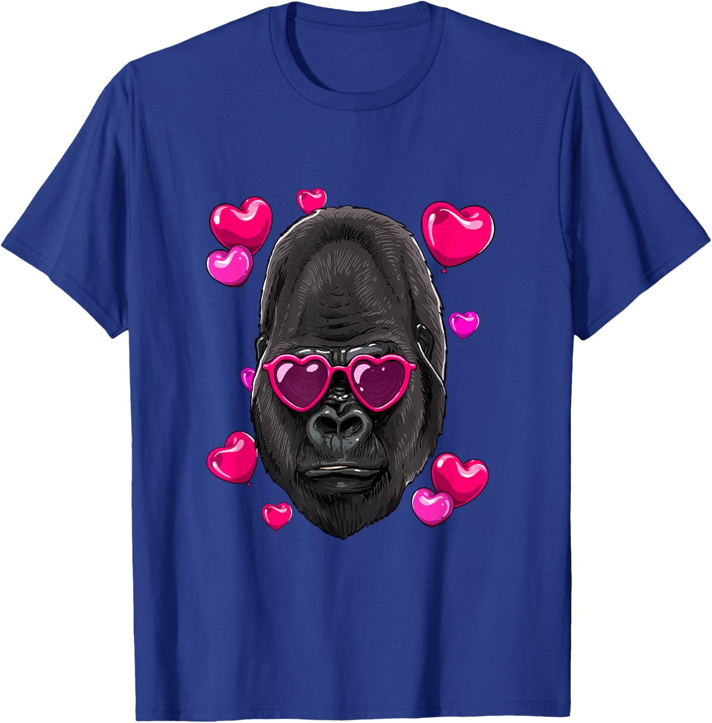 Valentines Day Gorilla Shirt Ape Primate Animal Monkey Lover T-Shirt - T-Shirt | Royal