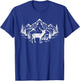 Outdoor Forest Animal Wildlife Mountains Nature Trees Deer T-Shirt - T-Shirt | Royal