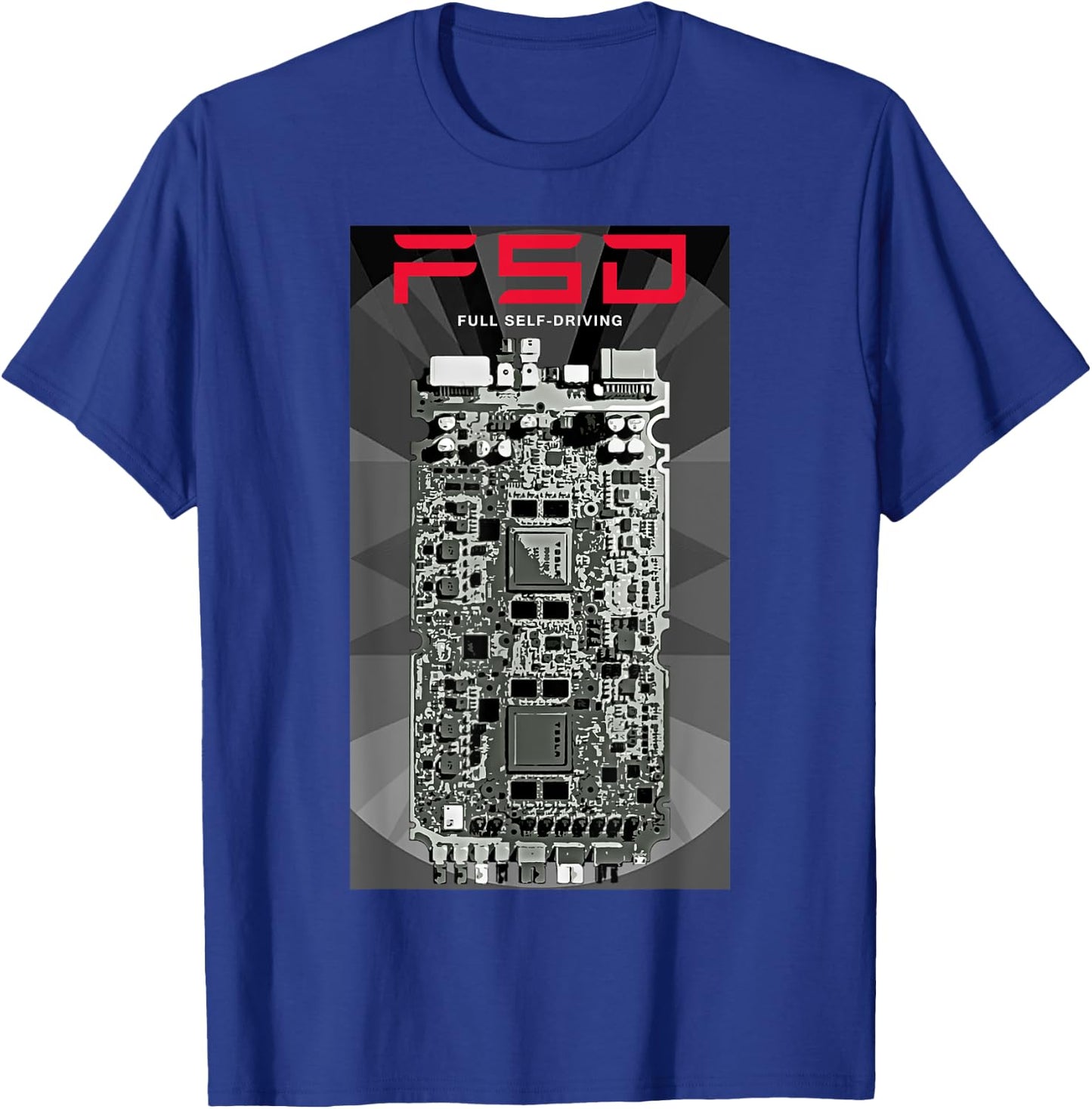 Full Self-Driving FSD - Autonomous Autopilot Hardware Chip T-Shirt - T-Shirt | Royal