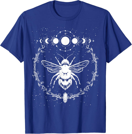 Bee Moon Phases, Crystals Gothic Punk Style Honey Original T-Shirt - T-Shirt | Royal