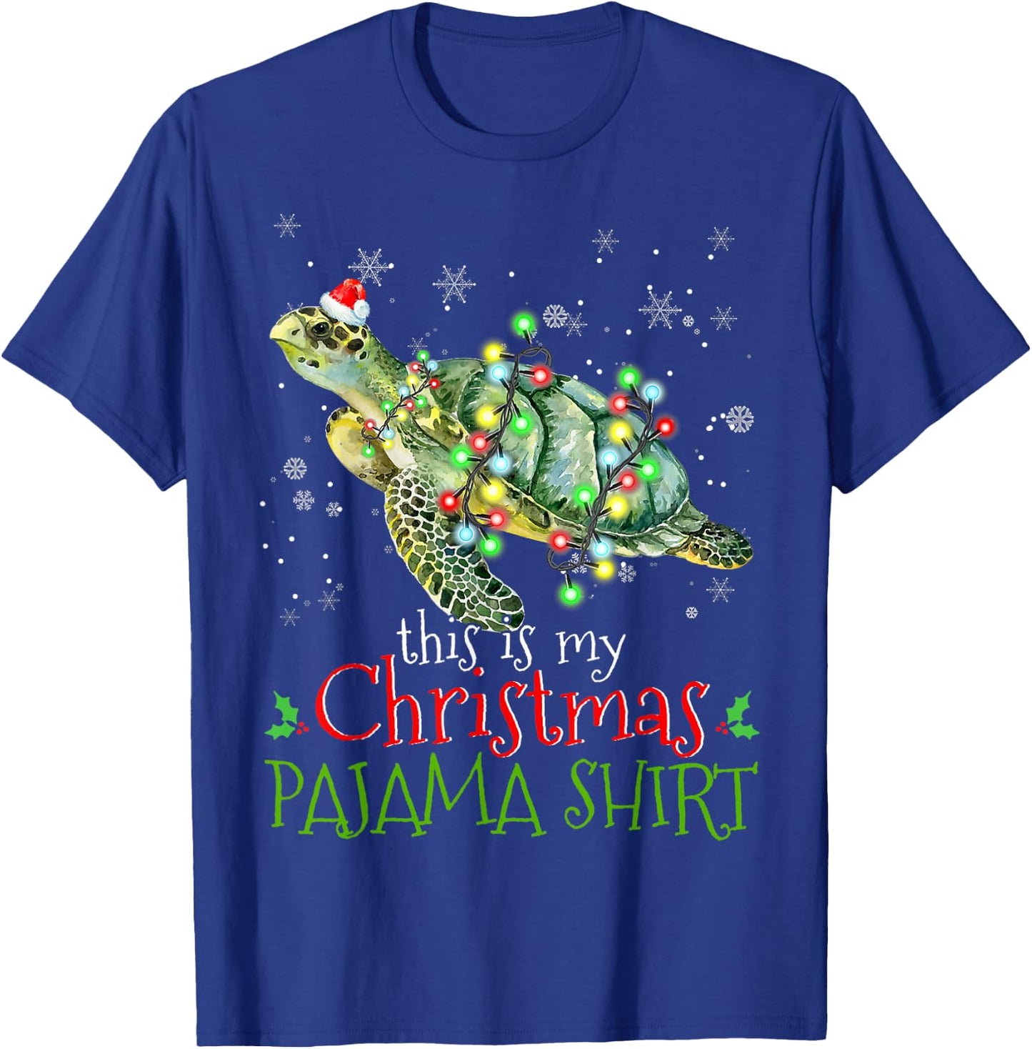 This is My Christmas Pajama Shirt Sea Turtle Christmas T-Shirt - T-Shirt | Royal