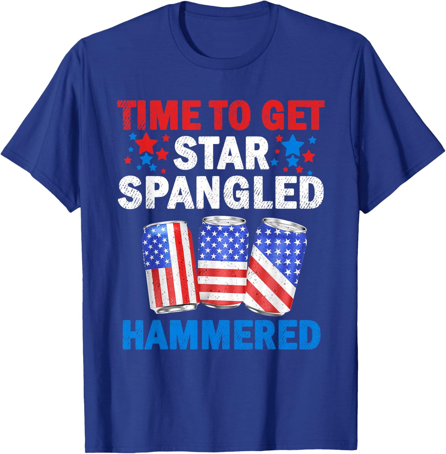Time To Get Star Spangled Hammered Beer USA Flag 4th Of July Men T-Shirt - T-Shirt | Royal