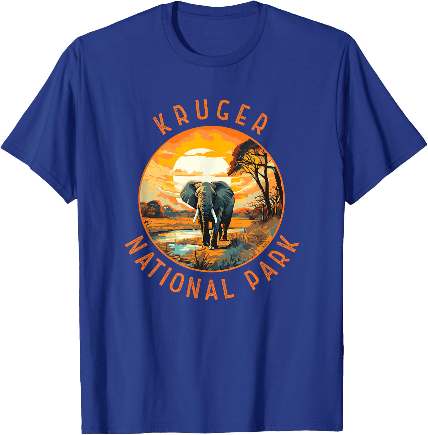 Kruger National Park South Africa Elephant Retro Distressed T-Shirt - T-Shirt | Royal