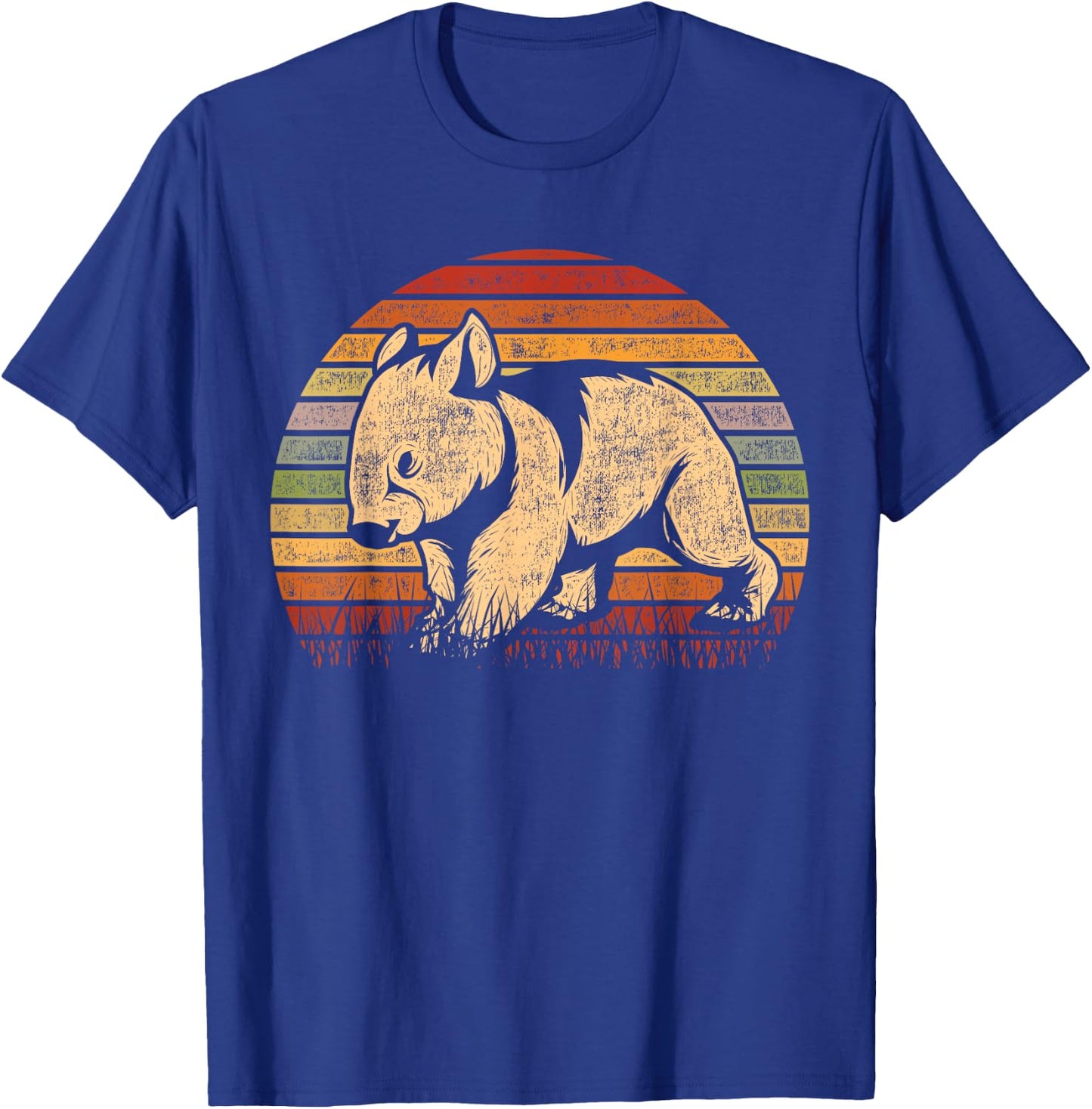 Australia Animal Wombat Gift Adults Retro Wombat Lover Wildlife Aussie Wombat Black Small Classic Fit Short Sleeve Cotton Polyester T-Shirt - T-Shirt | Royal
