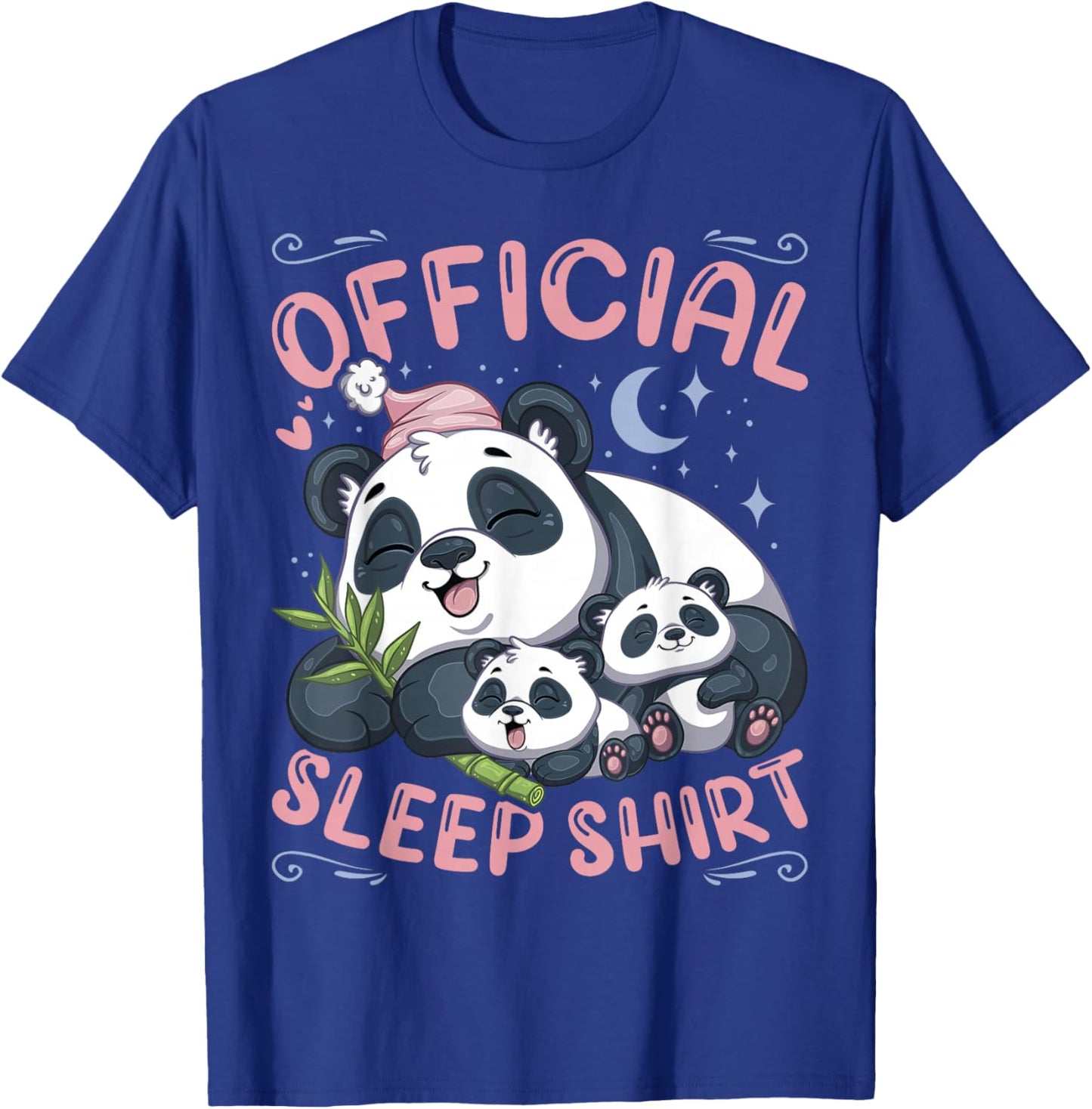 Official Sleep Shirt, Panda Bear with 2 Puppies T-Shirt - T-Shirt | Royal