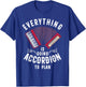 Funny Accordion Gift Men Women Cool Instrument Player Joke T-Shirt - T-Shirt | Royal