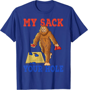 Cornhole Shirts for Teams Gifts Your Hole is My Goal T-Shirt - T-Shirt | Royal