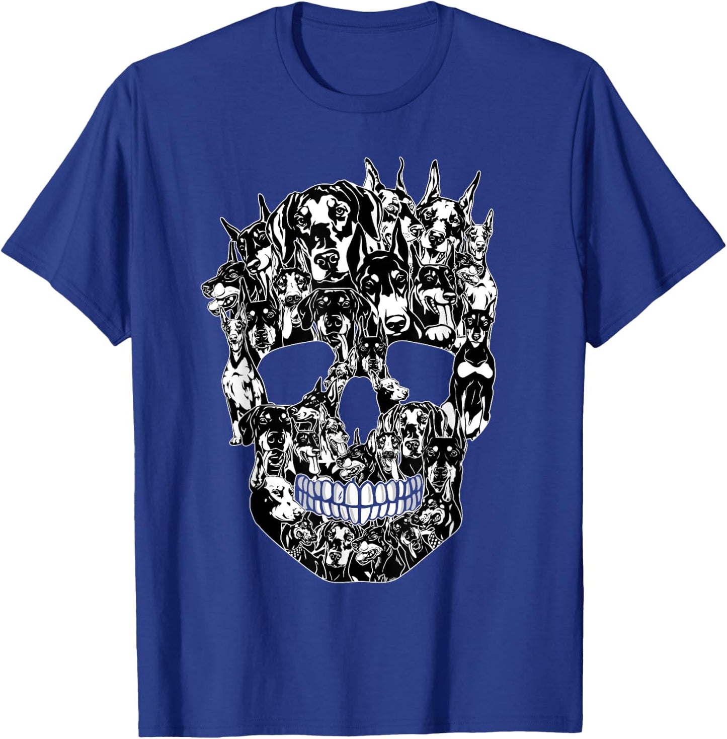 Funny Dog Lover Doberman Skull Halloween Costume T-Shirt - T-Shirt | Royal