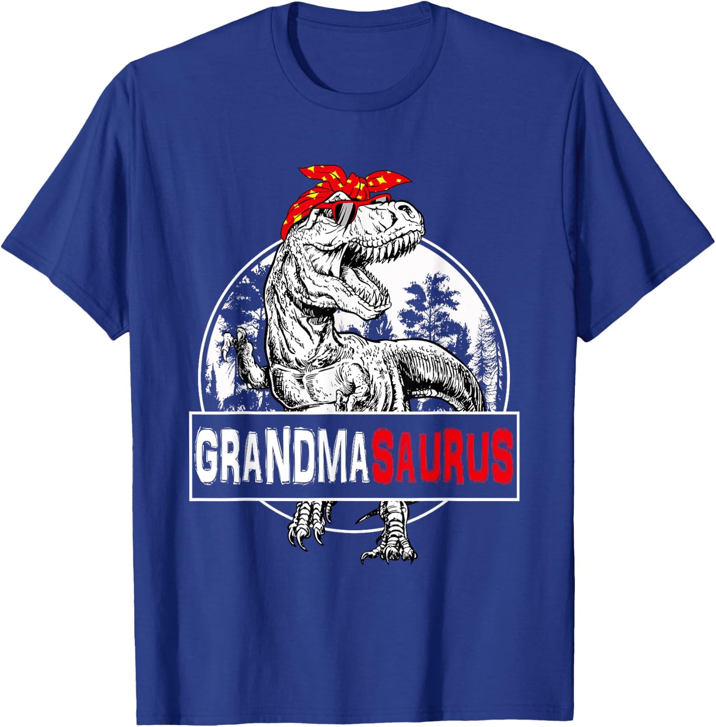 Grandmasaurus T rex Dinosaur Grandma Saurus Family Matching T-Shirt - T-Shirt | Royal