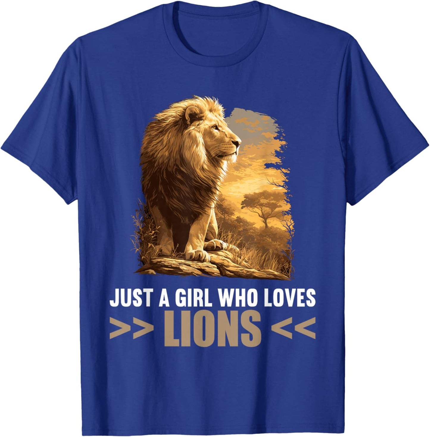 Just a Girl who loves Lions Lion T-Shirt - T-Shirt | Royal