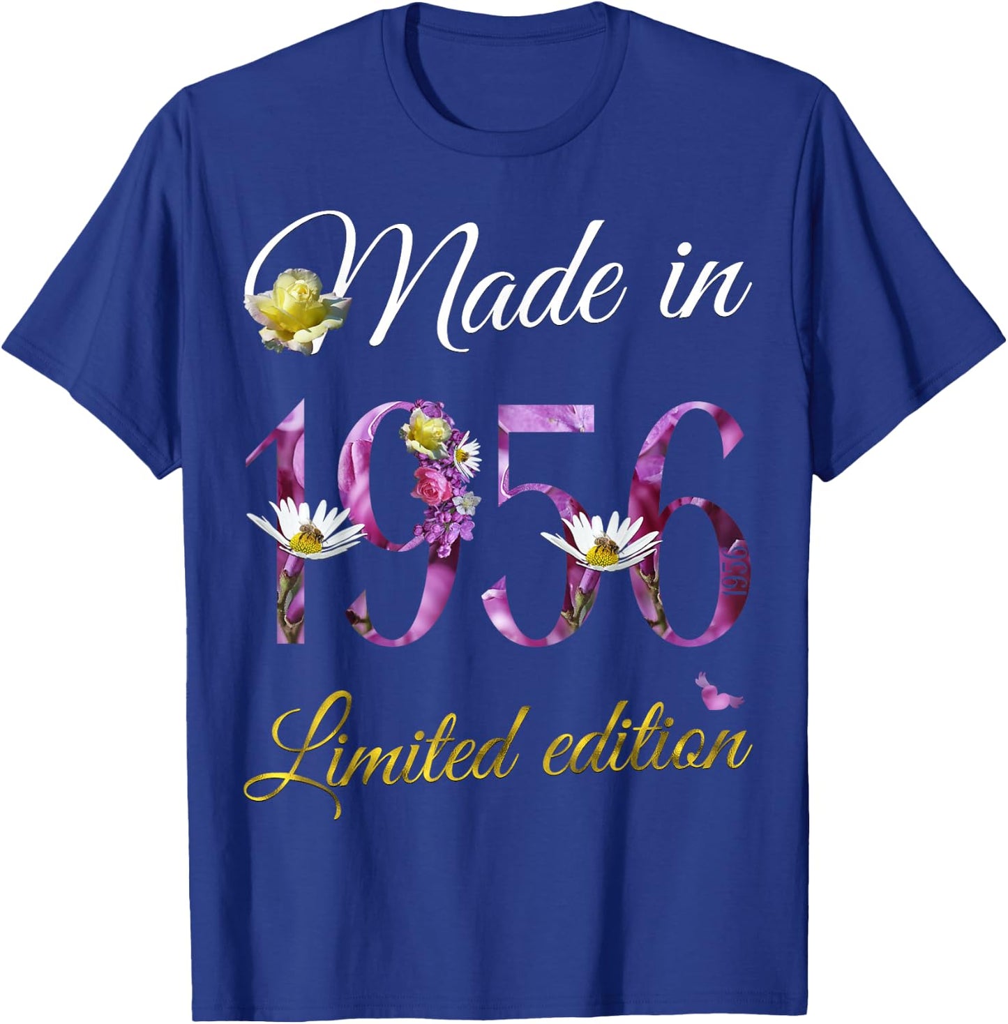 Made in 1956 69 Year Old Floral 1956 69th Birthday Gift T-Shirt - T-Shirt | Royal