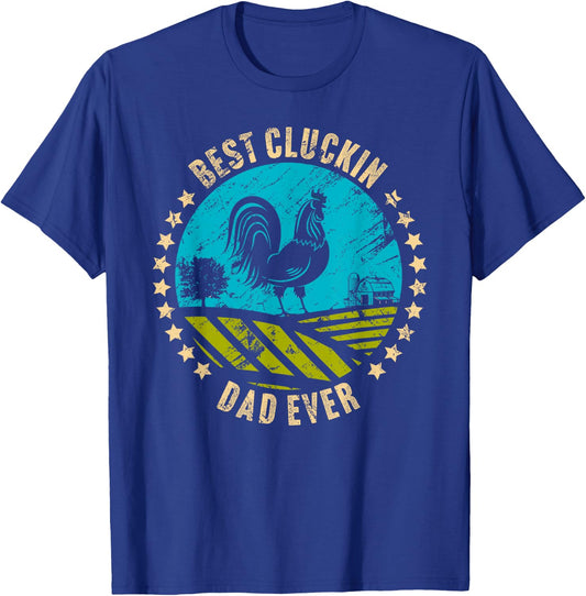 Chicken Farmer Farm Rooster for Dad Father Grandpa Papa T-Shirt - T-Shirt | Royal