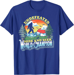Bigfoot Undefeated Hide and Seek World Champion Vintage 80s T-Shirt - T-Shirt | Royal