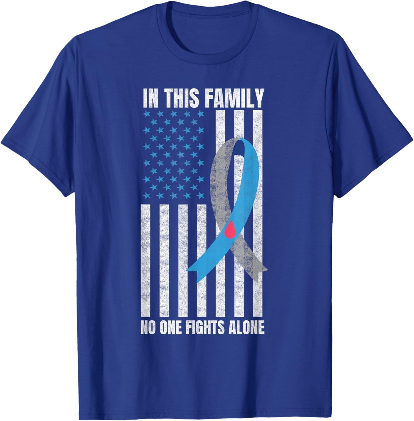 USA Flag Diabetes Type 1 Awareness T-Shirt - T-Shirt | Royal