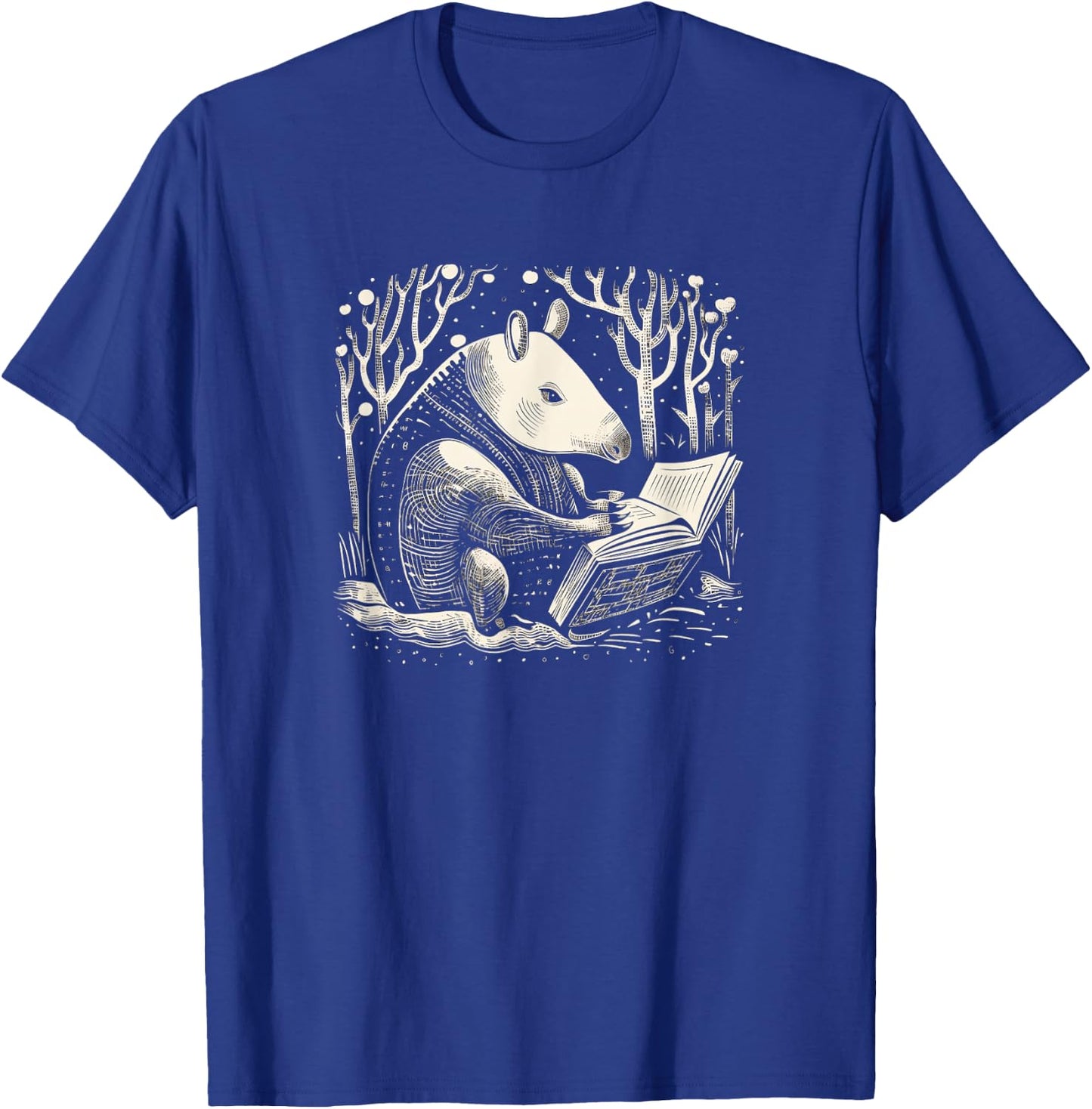 Kids Funny Retro Vintage Woodcut Art Tapir Lover T-Shirt - T-Shirt | Royal