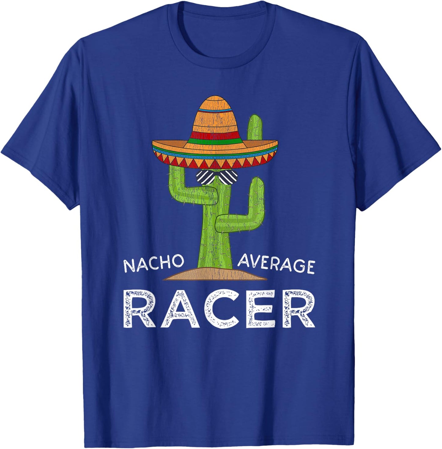Cartba Racing Co. Fun Hilarious Racer Humor Saying | Nacho Average Racer Funny Racing - Black, -Adults, Kids, Short Sleeve, Cotton 60%, Polyester 40% T-Shirt - T-Shirt | Royal