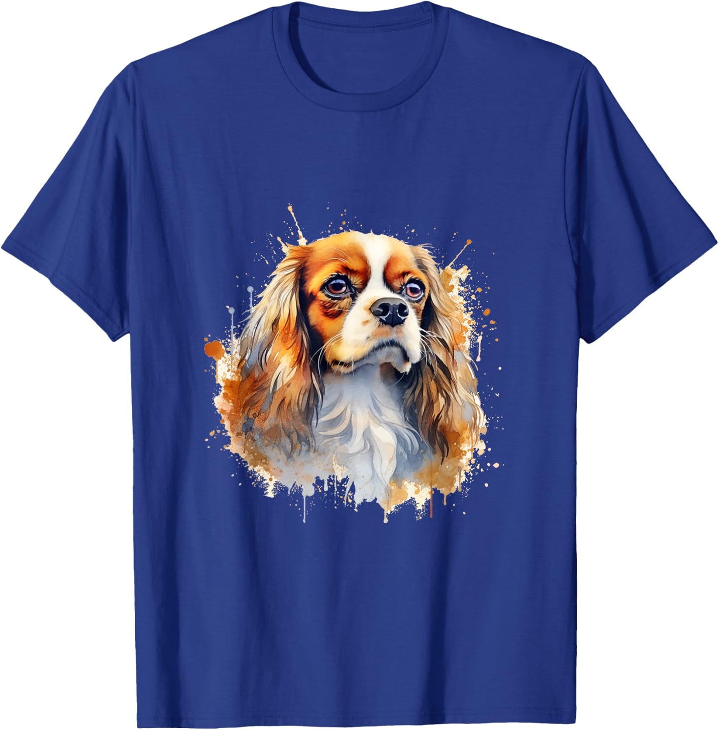 Cavalier King Charles Spaniel Watercolor Dog T-Shirt - T-Shirt | Royal