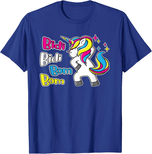 Bidi Bidi Bom Bom Dancing Rainbow Unicorn Latina Cumbia T-Shirt - T-Shirt | Royal