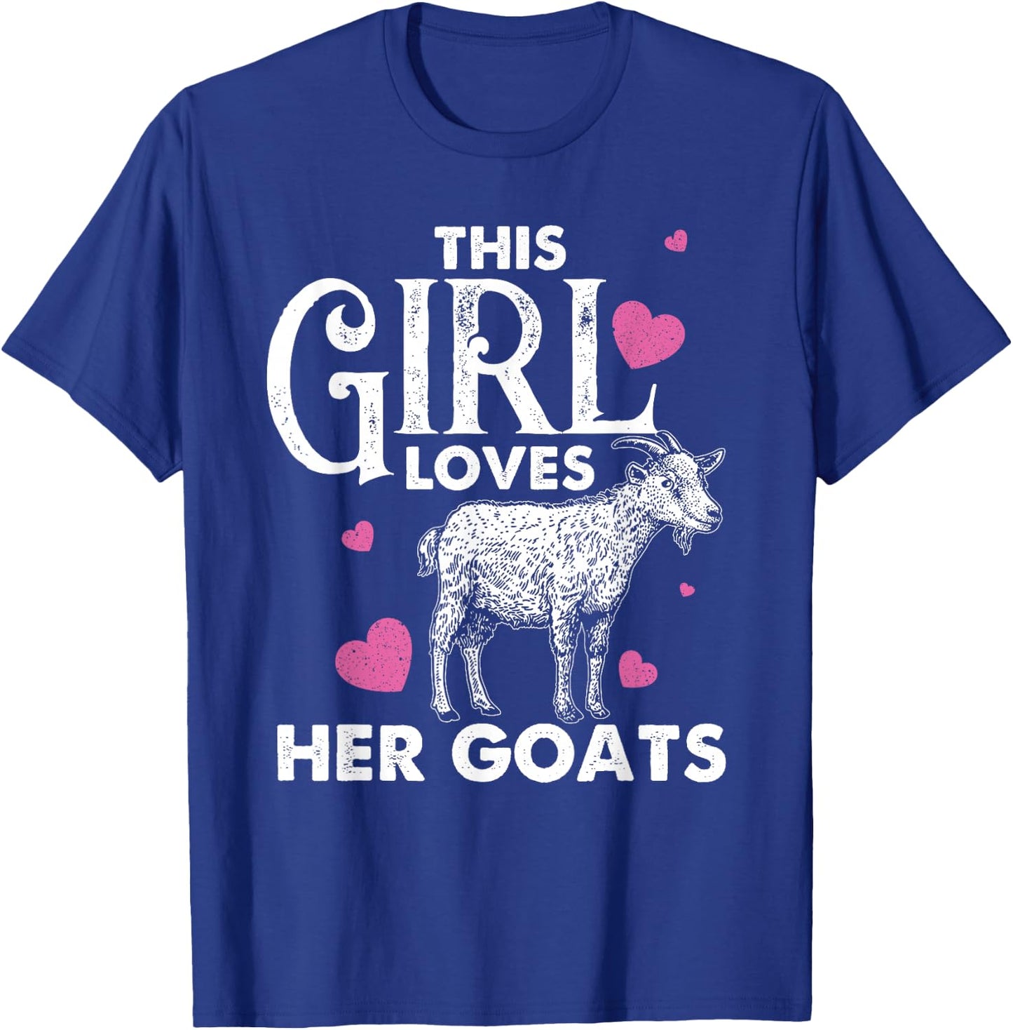 Cool Country Livestock Farm Kids Crazy Goat Lady Funny Goat Gift Girls Animal Farming Farmer Lovers T-Shirt - T-Shirt | Royal