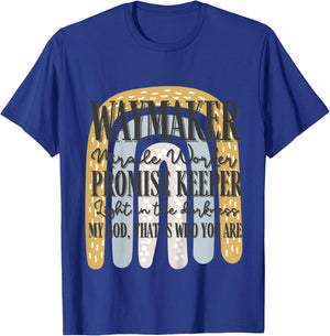 Kids Waymaker Miracle Worker Rainbow Christian T-Shirt - T-Shirt | Royal