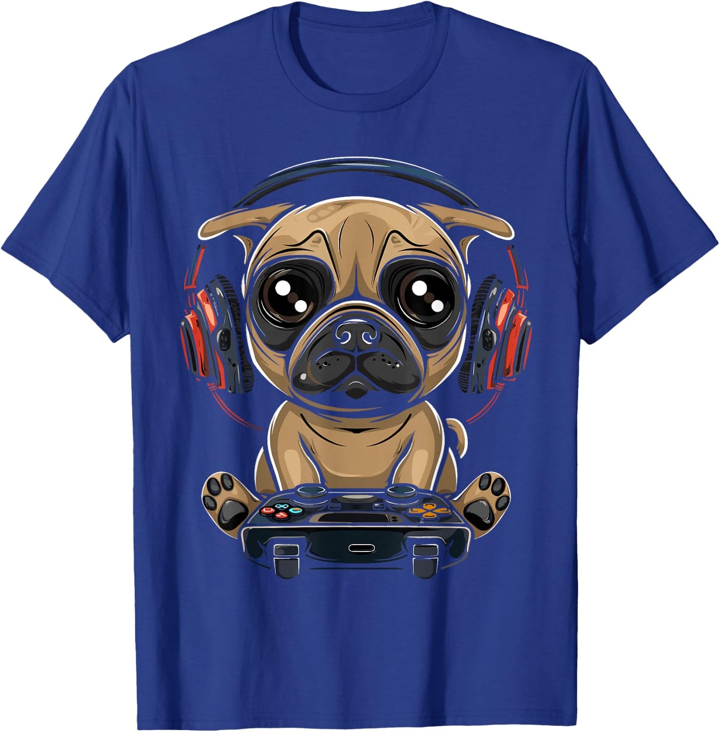 Gamer Pug Gaming Pugs Video Game Dog Lover For Boys Girls T-Shirt - T-Shirt | Royal