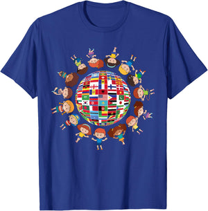 Flags Of The World Cultural Diversity Kids Around The Globe T-Shirt - T-Shirt | Royal