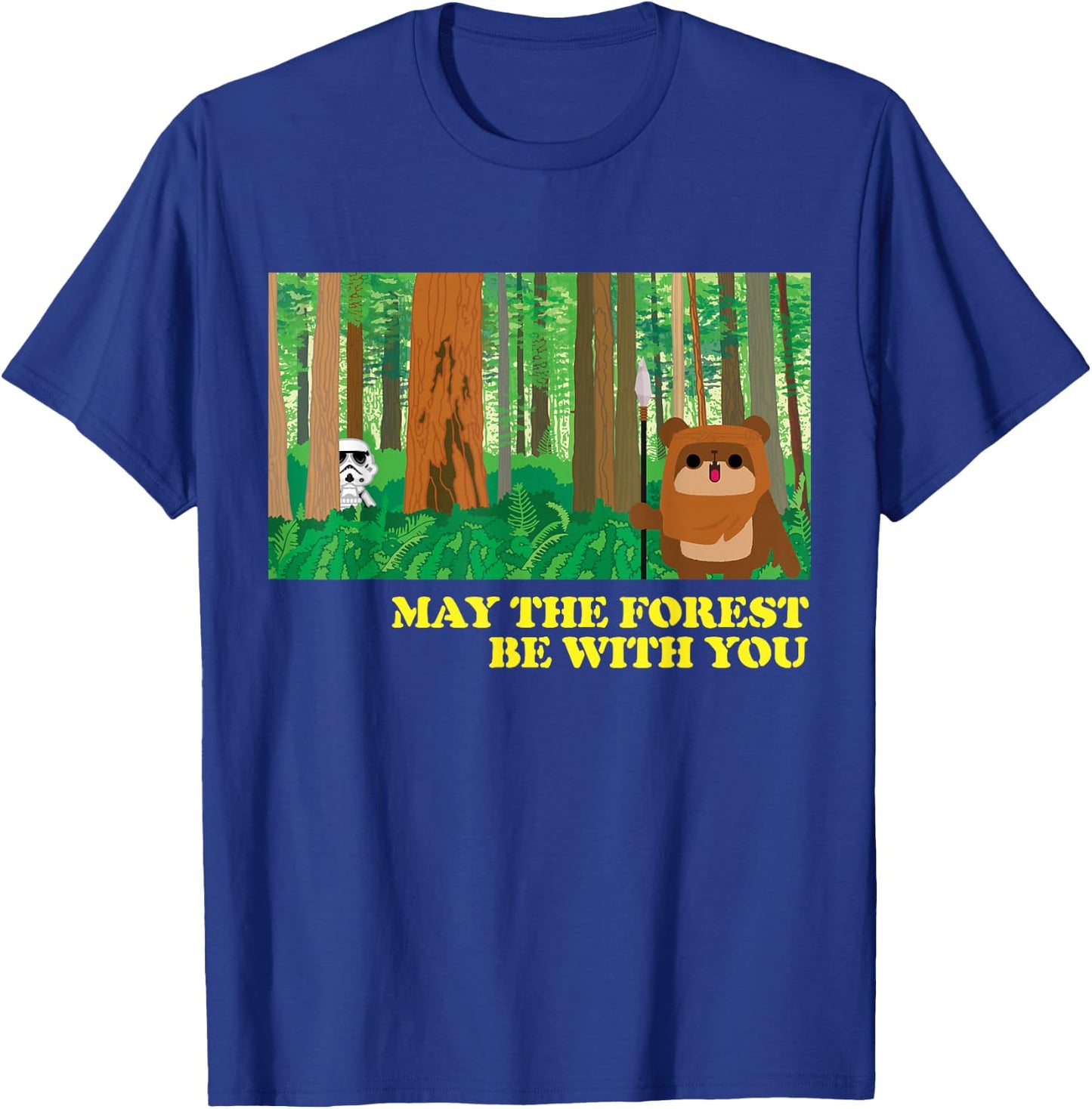 Star Wars Ewok May the Forest Be With You T-Shirt - T-Shirt | Royal