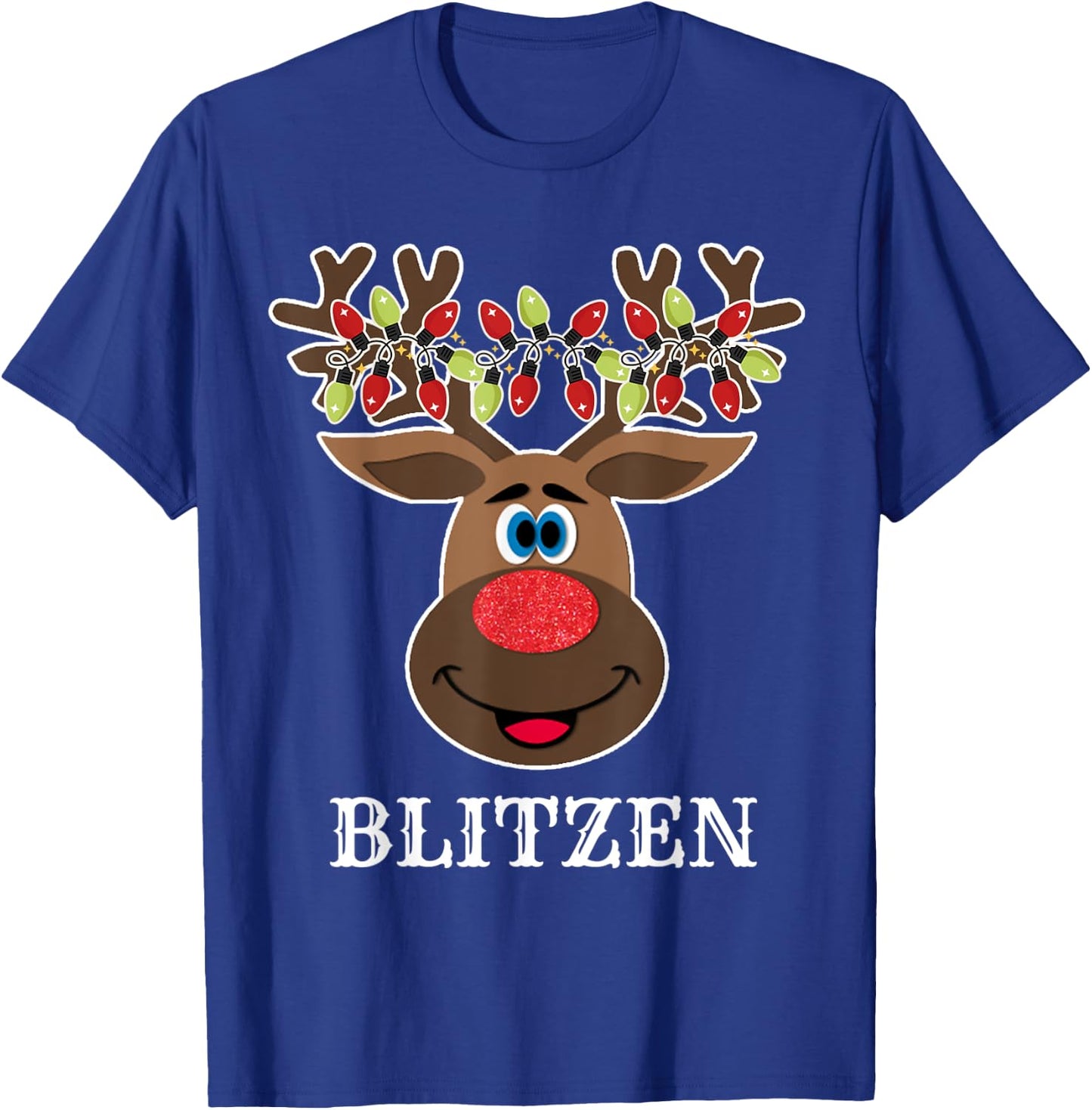 Santa Reindeer Blitzen Xmas Group Costume T-Shirt - T-Shirt | Royal