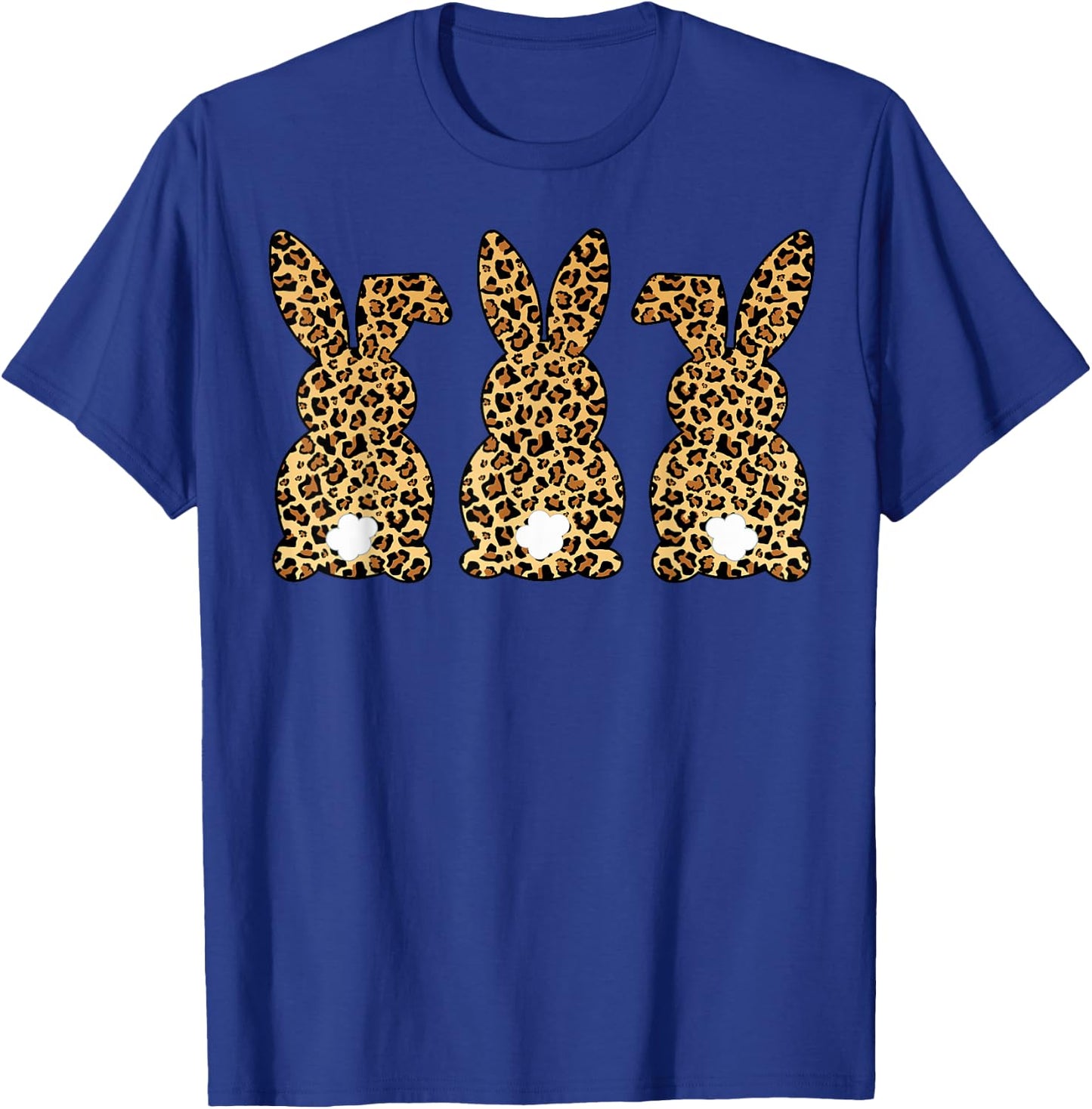 Leopard Print Easter Bunnies Spring Rabbit Animal Print T-Shirt - T-Shirt | Royal