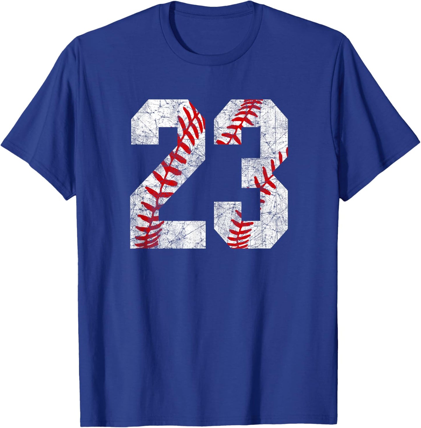 Vintage Worn Baseball Mom #23 Jersey Baseball Number 23 T-Shirt - T-Shirt | Royal
