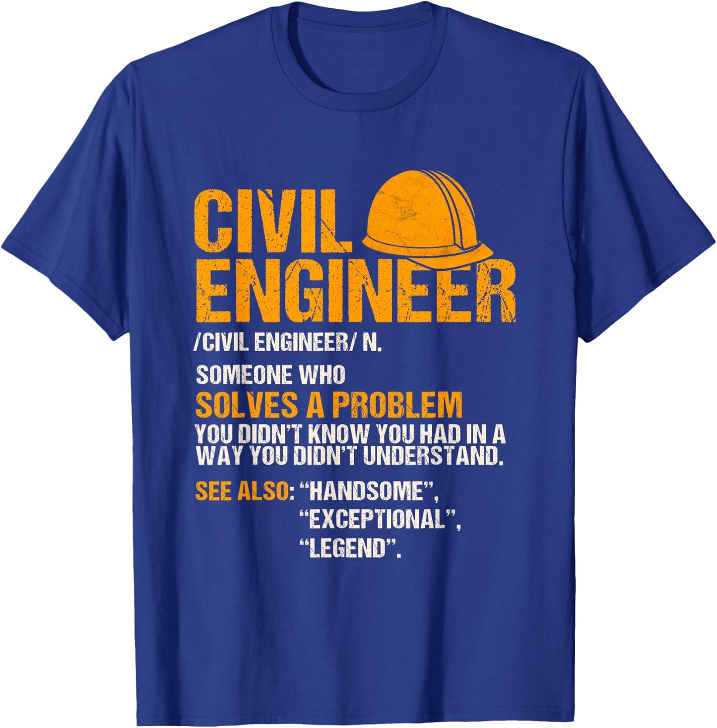 Civil Engineer Funny Definition Engineering T-Shirt - T-Shirt | Royal