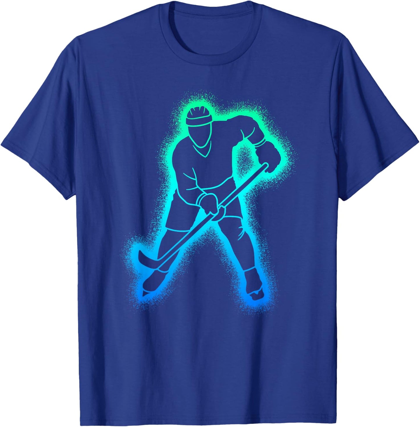 Hockey Player Kids Men Boys Ice Hockey T-Shirt - T-Shirt | Royal