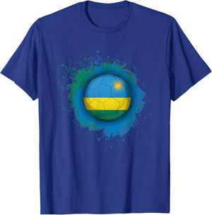 Proud Heritage Rwanda Flag Soccer Ball T-Shirt - T-Shirt | Royal