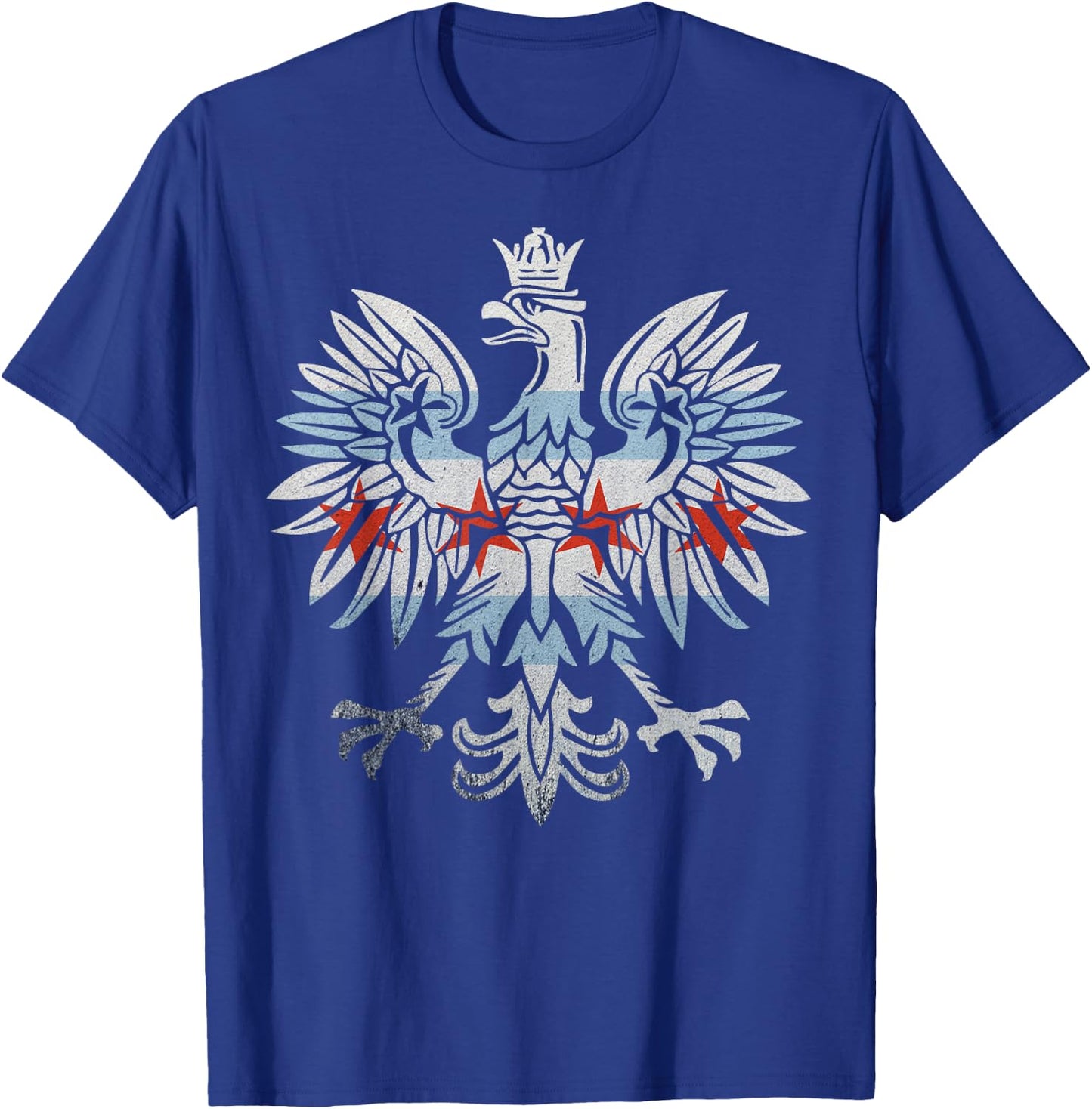 Cool Chicago Flag Polish Eagle | Funny Illinois Emblem Gift T-Shirt - T-Shirt | Royal