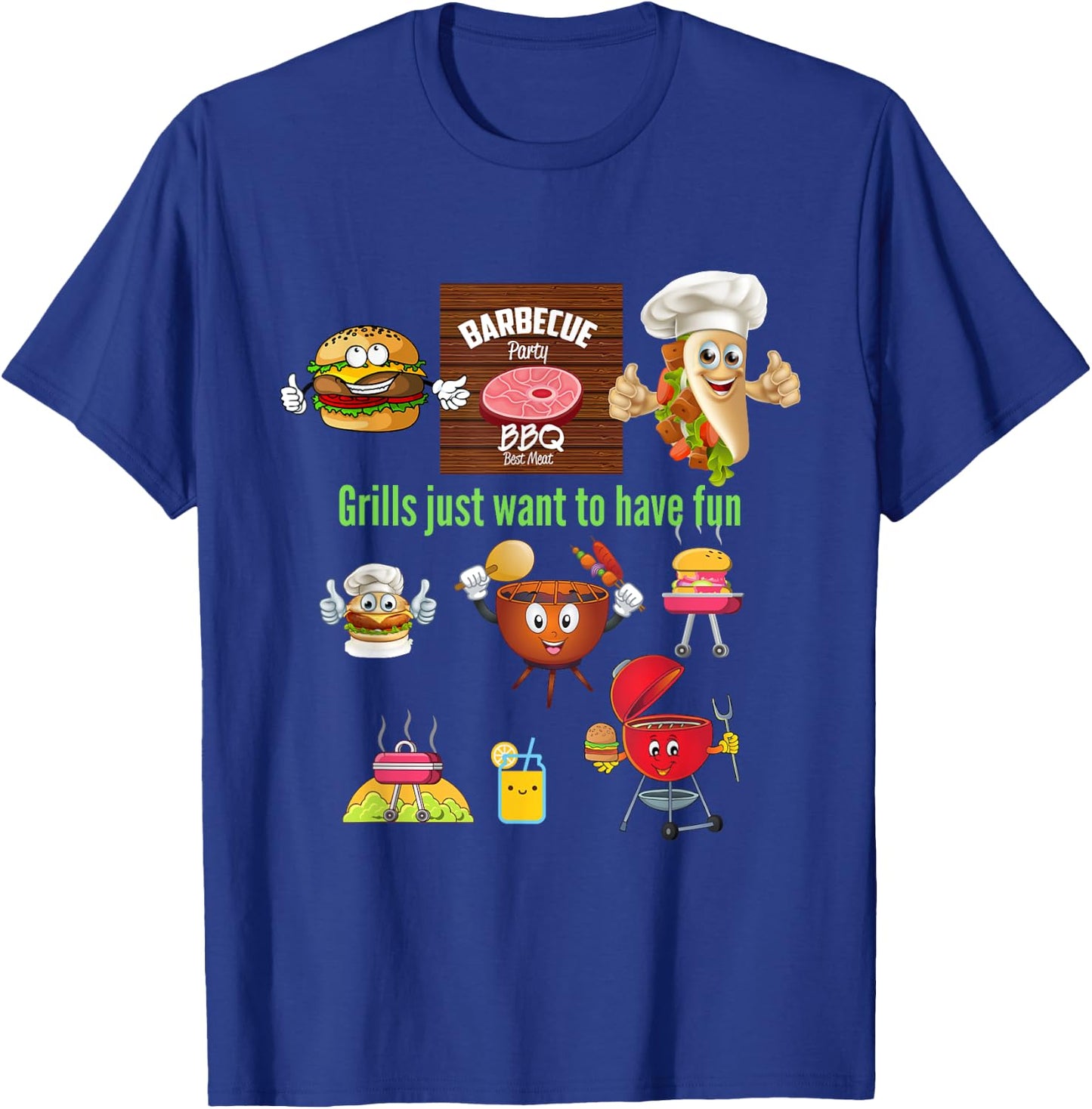 Grills Just Want To Have Fun BBQ Grill Master Grilling Dad T-Shirt - T-Shirt | Royal