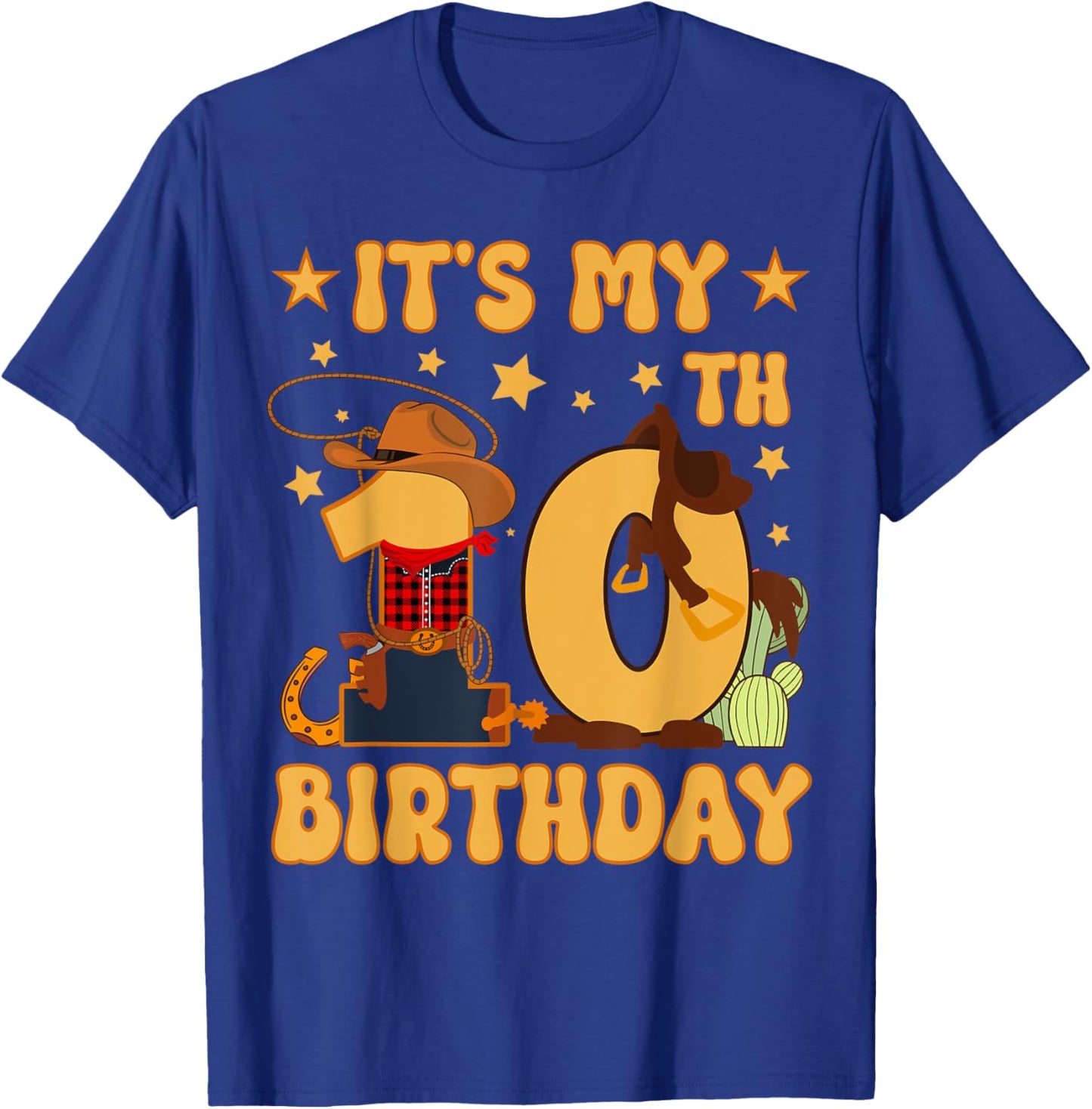 It's My 10th Birthday Cowboy Rodeo Horse 10 Year Old Boy T-Shirt - T-Shirt | Royal