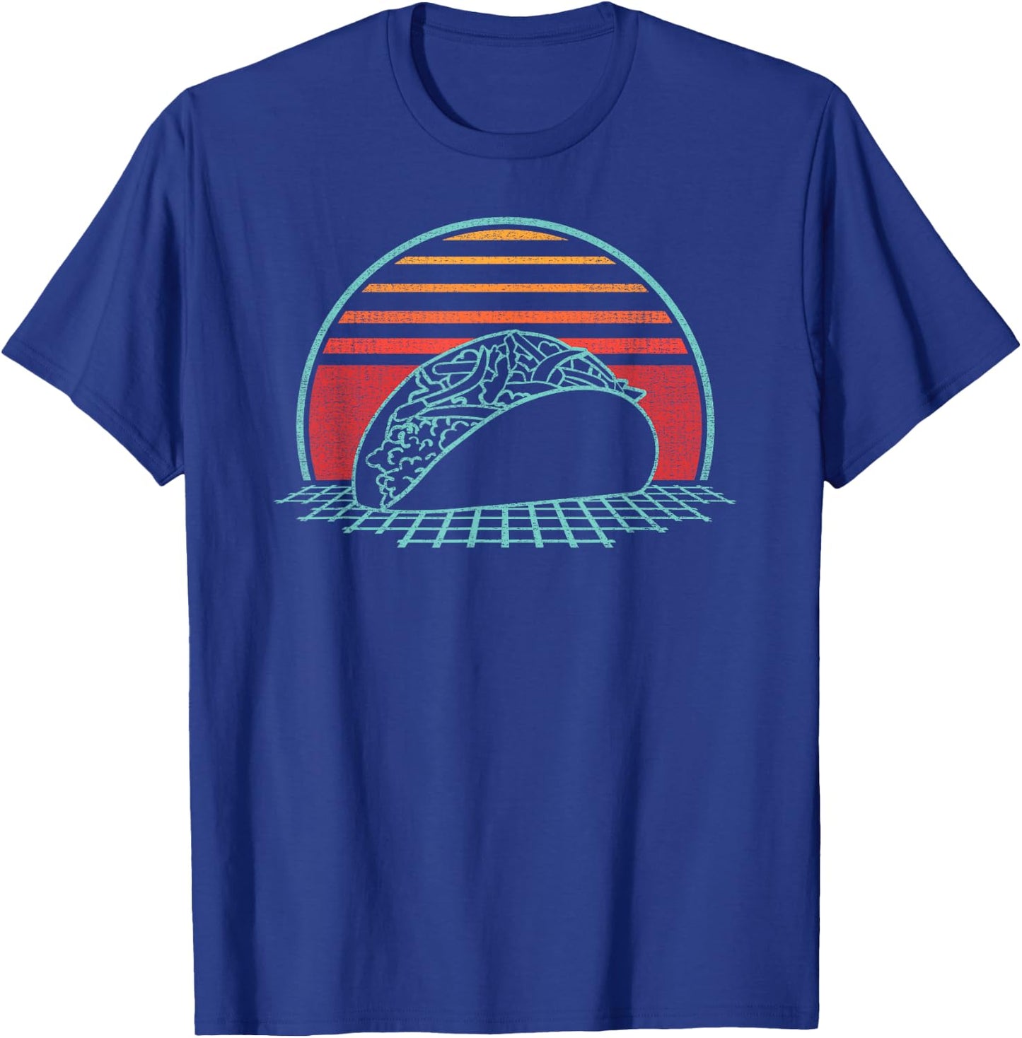 Taco Retro Mexican Food Tuesday Vintage 80s Style Gift T-Shirt - T-Shirt | Royal