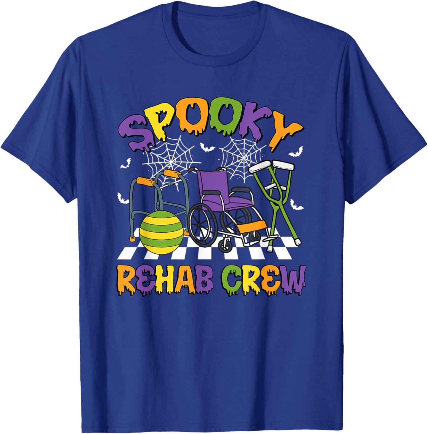 Retro Spooky Rehab Crew Rehab Nurse Halloween Costumes T-Shirt - T-Shirt | Royal
