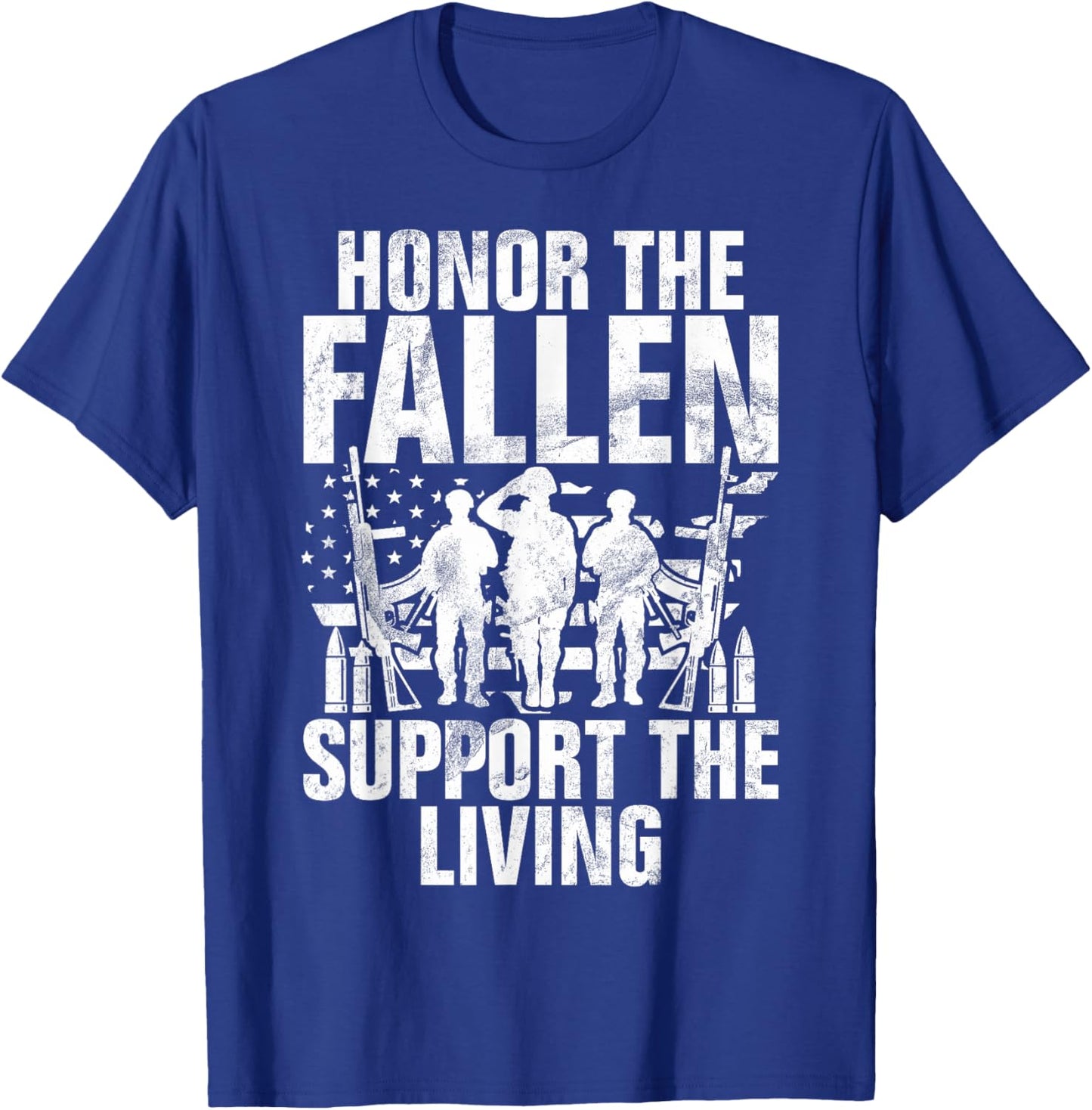 Honor the Fallen Support the Living Veteran T-Shirt - T-Shirt | Royal