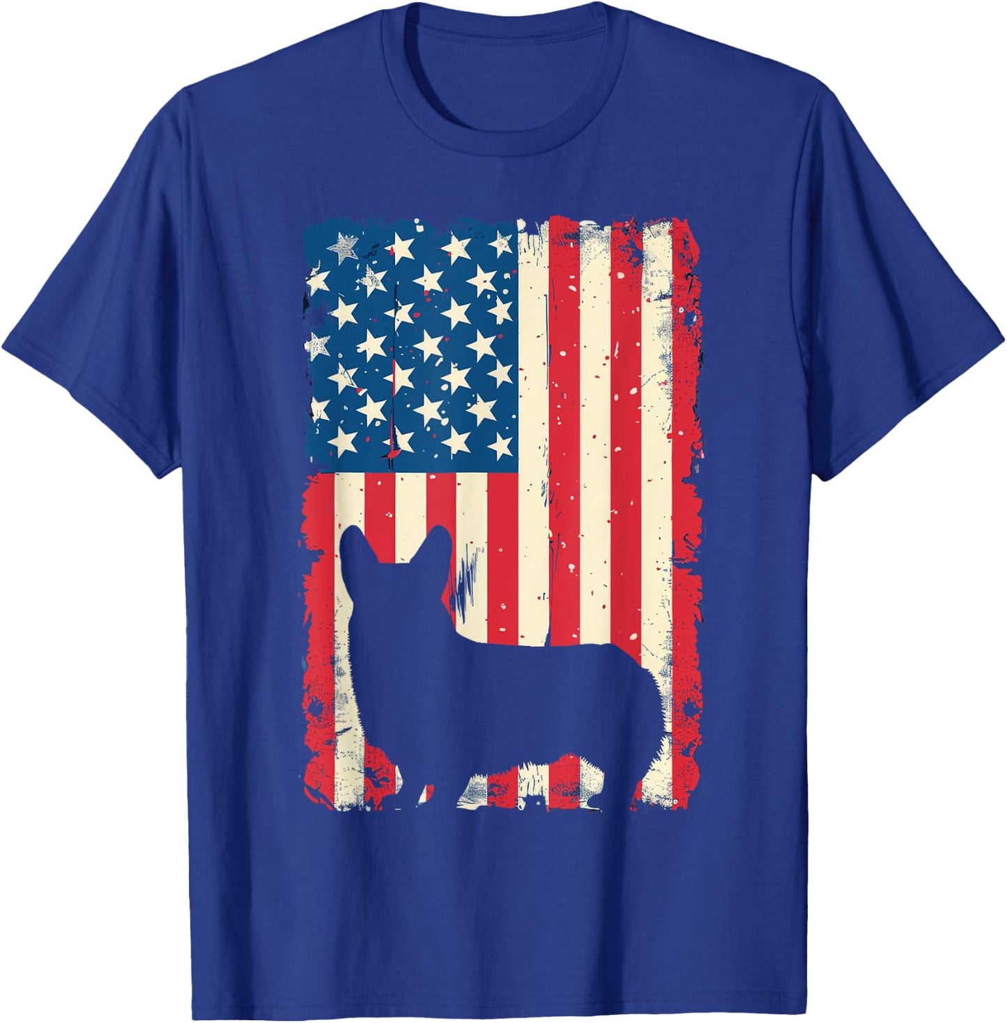 Patriotic Corgi Dog Lover 4th of July USA American Flag T-Shirt - T-Shirt | Royal