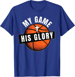 Christian Basketball, My Game His Glory, Basketball Jesus T-Shirt - T-Shirt | Royal