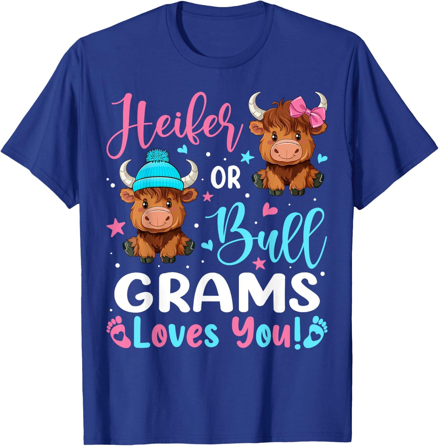 Bull or Heifer Grams Loves You Highland Cow Lover T-Shirt - T-Shirt | Royal