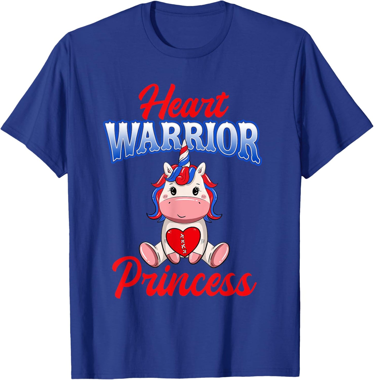 Unicorn Heart Warrior Princess CHD Awareness Shirts Girls T-Shirt - T-Shirt | Royal