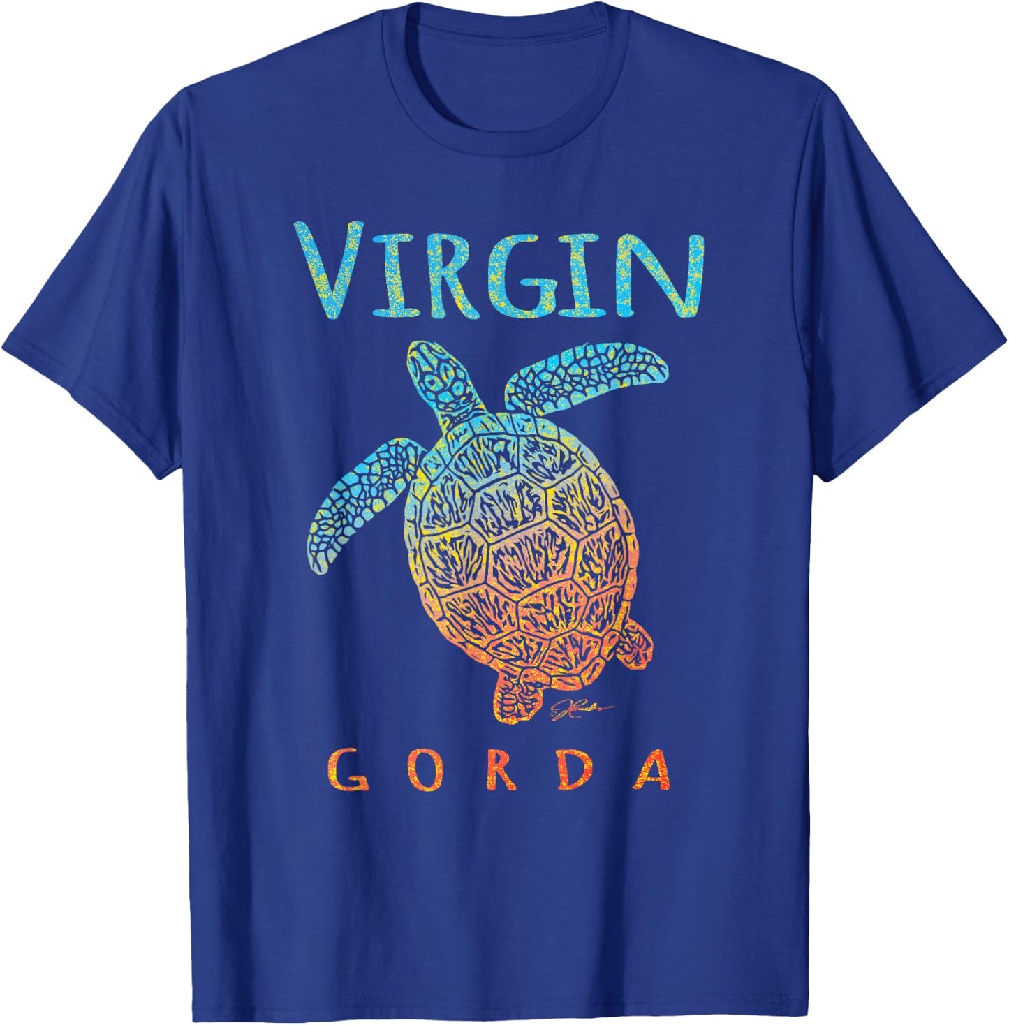 JCombs: Virgin Gorda, BVI, Sea Turtle, Beach T-Shirt - T-Shirt | Royal
