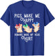 Pigs Make Me Happy Humans Make My Head Hurt Funny Gift T-Shirt - T-Shirt | Royal