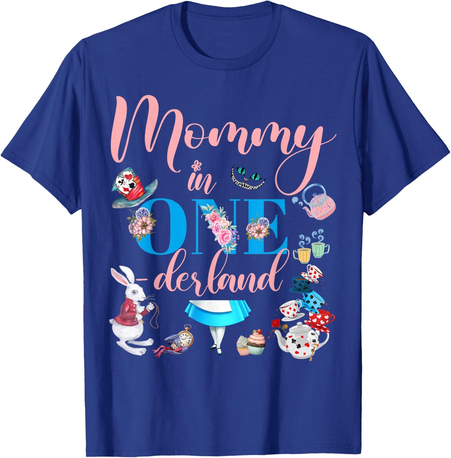 Alice in ONEderland Family Mommy Of The Birthday Girl T-Shirt - T-Shirt | Royal