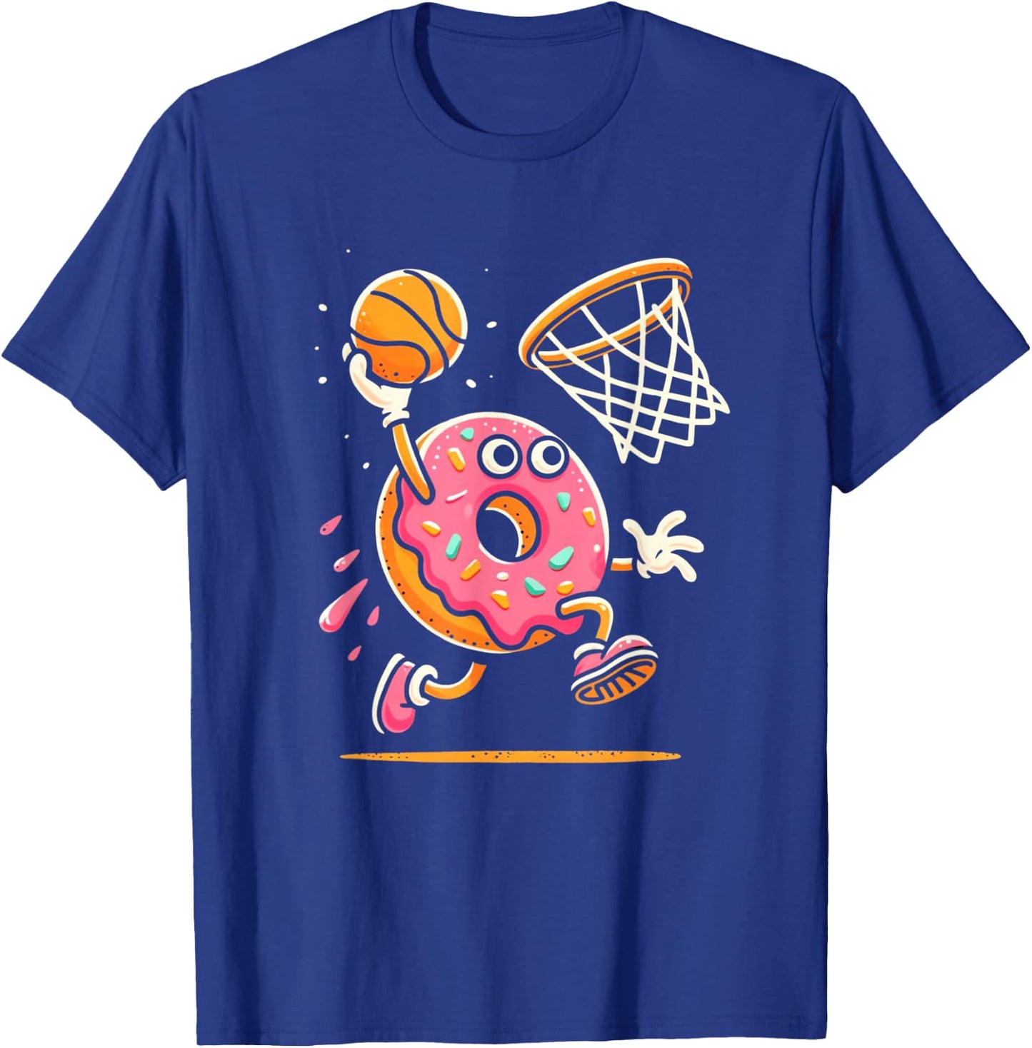 Funny Donut Dunking Basketball Food Champ Sports Donut T-Shirt - T-Shirt | Royal