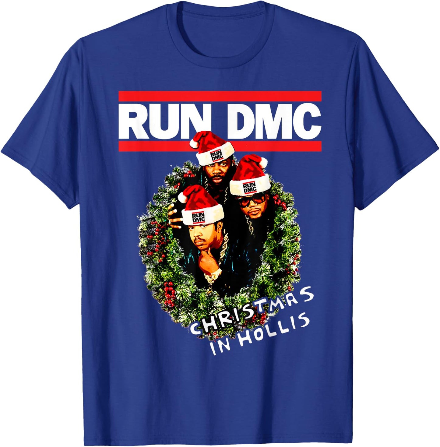 Run DMC Christmas In Hollis Black T-Shirt - T-Shirt | Royal